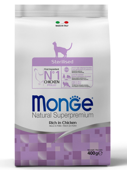 Monge Cat Sterilized сухой корм для стерилизованных кошек с курицей 400 г