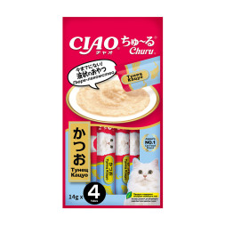Inaba Ciao Churu лакомство-пюре для взрослых кошек с тунцом Кацуо - 14 г х 4 шт