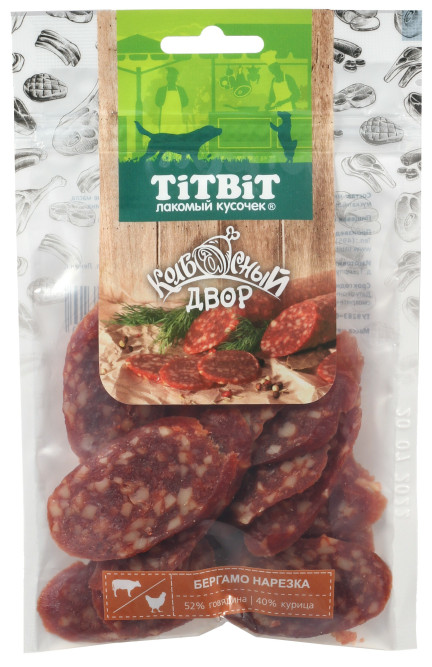 TiTBiT "Колбасный двор" лакомство для собак нарезка Бергамо - 80 г