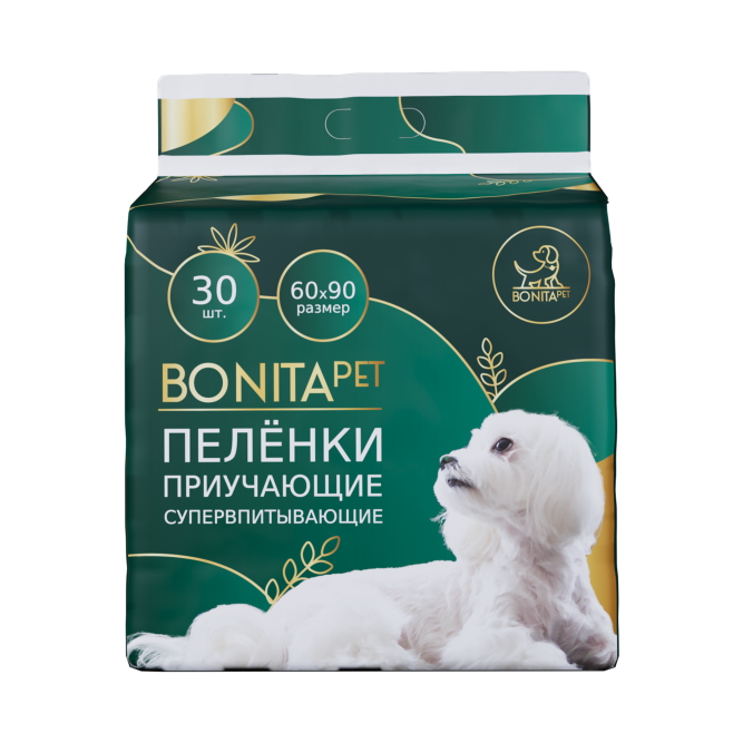 BONITAPET пеленки для животных приучающие супервпитывающие, 60x90 см - 30 шт