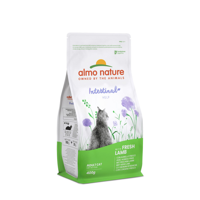 Almo Nature Holistic Digestive Help сухой корм для взрослых кошек с чувствительным пищеварением, профилактика заболеваний ЖКТ, с ягненком - 400 г