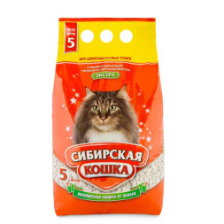 Сибирская Кошка &quot;Экстра&quot; впитывающий наполнитель для длинношерстных кошек - 5 л (2,7 кг)