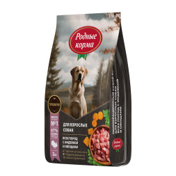 Родные корма сухой корм для взрослых собак всех пород с индейкой и овощами - 2 кг
