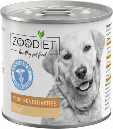 Zoodiet Food Sensitivities Beef влажный корм для взрослых собак с чувствительным пищеварением, с говядиной, в консервах - 240 г х 12 шт