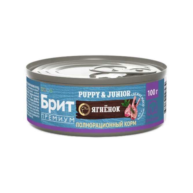Брит Премиум Puppy &amp; Junior влажный корм для щенков мелких пород с ягненком, в консервах - 100 г х 6 шт