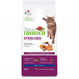 Trainer Natural Cat Sterilised Adult сухой корм для стерилизованных кошек с лососем - 10 кг