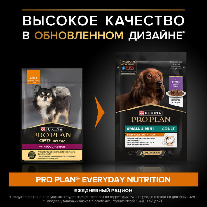 Pro Plan Adult Everyday Nutrition влажный корм для взрослых собак мелких и карликовых пород, с уткой в соусе - 85 г x 26 шт