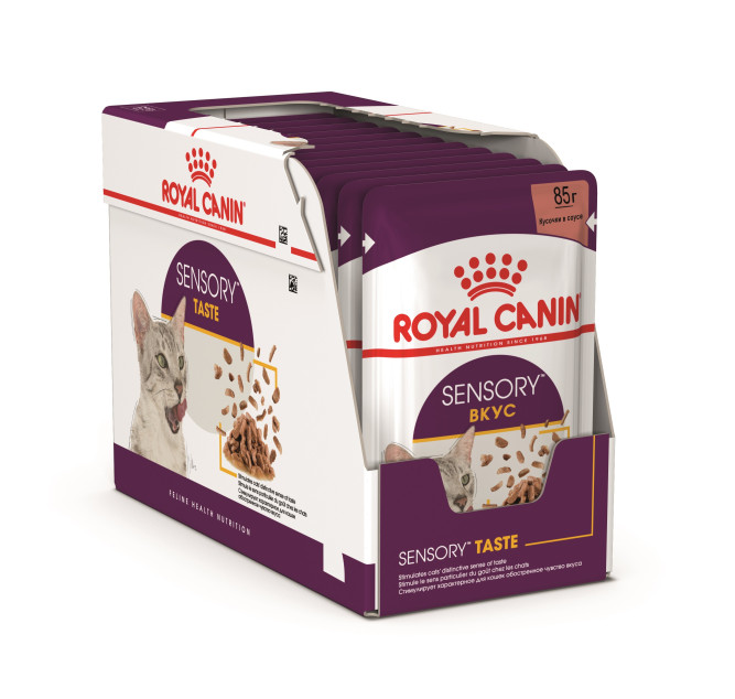 Royal Canin Sensory "Вкус" паучи для взрослых кошек, кусочки в соусе - 85 гр х 12 шт