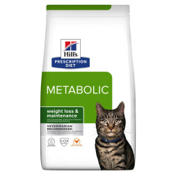 Hills Prescription Diet Metabolic диетический сухой корм для взрослых кошек при ожирении и для поддержания оптимального веса - 8 кг