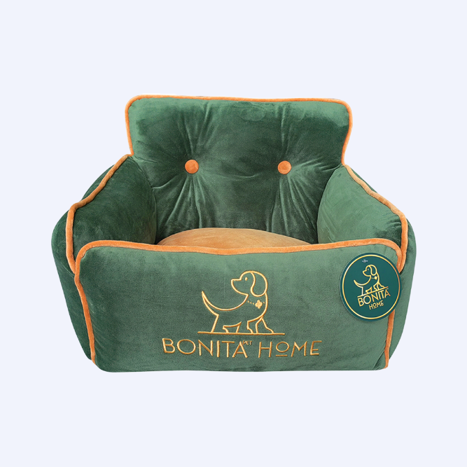 BONITAPET кресло-лежанка Грейс, для животных, изумрудный, 53х46х35 см
