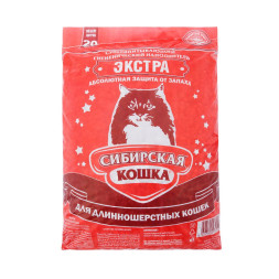 Сибирская Кошка &quot;Экстра&quot; впитывающий наполнитель для длинношерстных кошек - 20 л (11,1 кг)