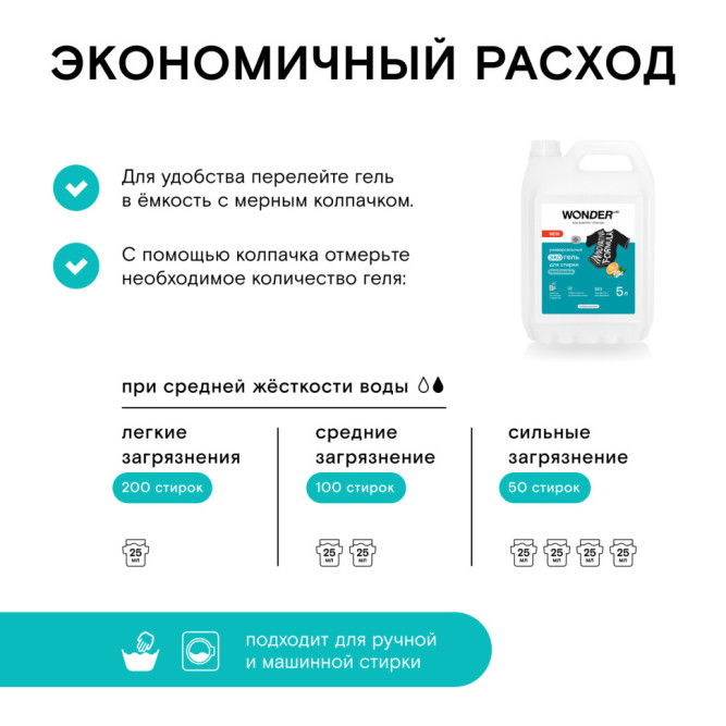 WONDER LAB Professional универсальный экогель для стирки - 5 л