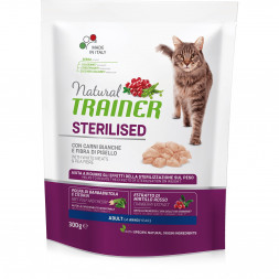 Trainer Natural Cat Sterilised Adult сухой корм для стерилизованных кошек с белым мясом и клетчаткой гороха - 300 г
