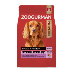 Зоогурман Red сухой корм для взрослых стерилизованных собак мелких и средних пород с телятиной и морковью - 1,2 кг