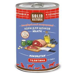 Solid Natura Holistic влажный корм для щенков с телятиной, в консервах - 340 г х 6 шт