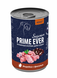 Prime Ever влажный корм для собак индейка с фасолью, в консервах - 400 г х 12 шт