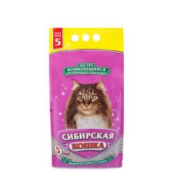 Сибирская Кошка &quot;Экстра&quot; комкующийся наполнитель для длинношерстных кошек - 5 л (5 кг)
