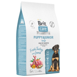 Brit Care Dog Puppy&amp;Junior L Healthy Growth сухой корм для щенков крупных пород, с индейкой и ягненком - 12 кг