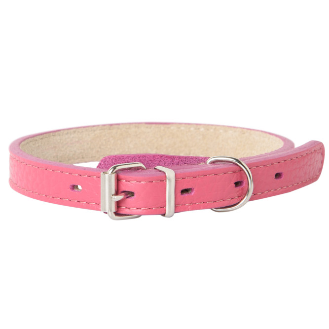 Mr.Kranch ошейник для собак, из натуральной кожи, прямой, 39-50 см, розовый