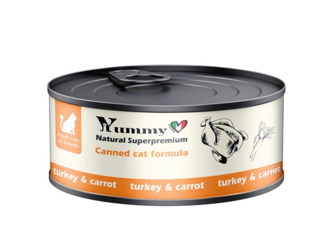 Yummy Linea влажный корм для взрослых кошек с индейкой и овощами - 100 г х 12 шт