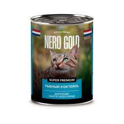 Nero Gold консервы для взрослых кошек и котят с рыбой, кусочки в желе - 415 г х 12 шт