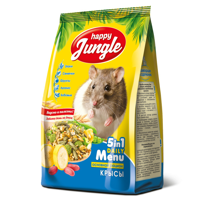 Happy Jungle сухой корм для декоративных крыс - 400 г