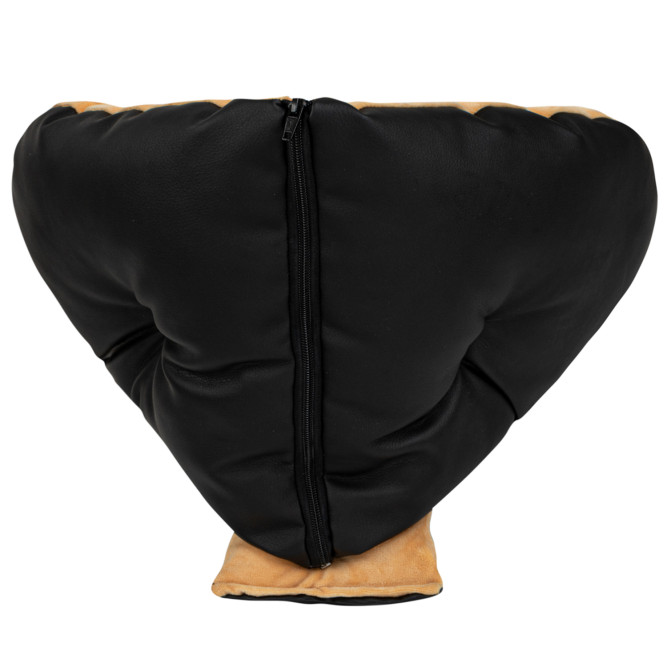 XODY лежанка Ракушка экокожа, 36х46 см, черно-бежевая