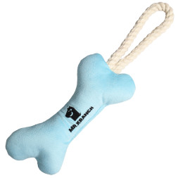 Mr.Kranch игрушка для собак мелких и средних пород Косточка с канатом 31х9х4см, нежно-голубая