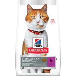 Hills Science Plan сухой корм для стерилизованных кошек до 7 лет с уткой - 1,5 кг