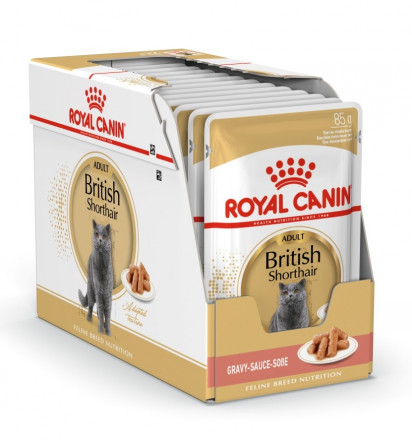 Royal Canin British Shorthair Adult паучи для взрослых британских короткошерстных кошек в соусе - 85 г х 24 шт