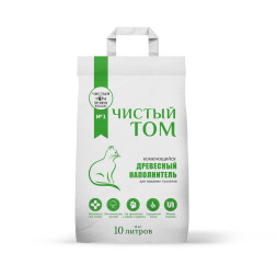 Чистый Том Стандарт комкующийся наполнитель для кошачьего туалета, древесный - 10 л (4 кг)