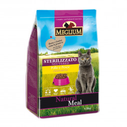 Сухой корм Meglium Neutered для стерилизованных кошек с курицей и рыбой - 1,5 кг