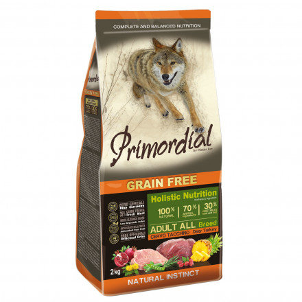 Сухой корм Primordial для собак беззерновой с олениной и индейкой - 12 кг