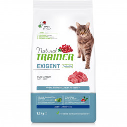 Trainer Natural Cat Exigent Adult сухой корм для привередливых кошек с говядиной - 1,5 кг