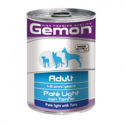 Gemon Dog Light влажный корм для взрослых собак облегченный паштет тунец в консервах - 400 г х 24 шт