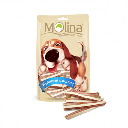 Лакомство Molina для собак Куриный сэндвич, 80г
