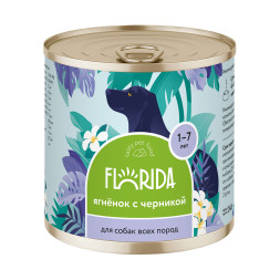 Florida консервы для собак с ягненком и черникой - 240 г х 12 шт