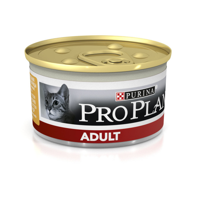 Purina Pro Plan Cat Adult консервы для взрослых кошек с курицей - 85 г х 24 шт