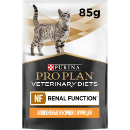 Purina Pro Plan Veterinary Diets NF Renal Function Advanced Care влажный корм для кошек для поддержания функции почек на поздней стадии хронической почечной недостаточности с курицей, в паучах - 85 г х 10 шт