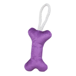 Mr.Kranch игрушка для собак мелких и средних пород Косточка с канатом 31х9х4см, фиолетовая