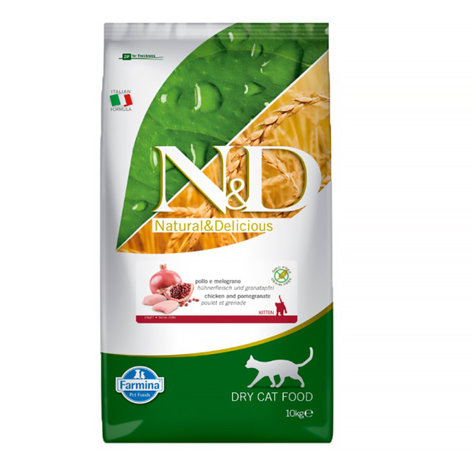 Farmina N&amp;D Prime Cat Chicken &amp; Pomegranate Kitten сухой беззерновой корм для котят, беременных и кормящих кошек с курицей и гранатом - 10 кг