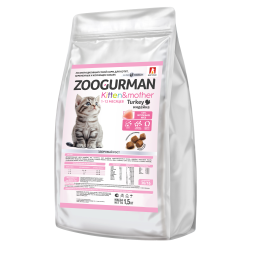 Зоогурман Kitten&amp;Mother сухой корм для котят, беременных и кормящих кошек, с индейкой - 1,5 кг