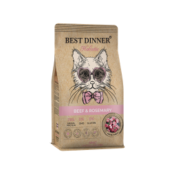 Best Dinner Holistic Hypoallergenic Adult Sterilised Cat Beef&Rosemary сухой корм для стерилизованных кошек склонных к аллергии и проблемам с пищеварением с говядиной и розмарином - 10 кг
