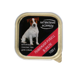 Натуральная формула влажный корм для собак рубец говяжий в желе, в ламистерах - 100 г х 15 шт
