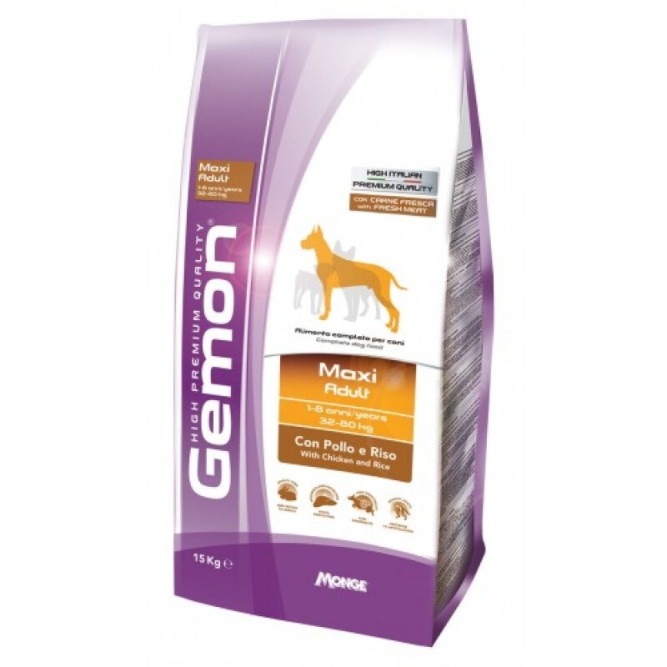 Gemon Dog Maxi сухой корм для взрослых собак крупных пород с курицей и рисом 15 кг