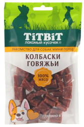 TiTBiT лакомство для собак мелких пород Колбаски говяжьи - 100 г