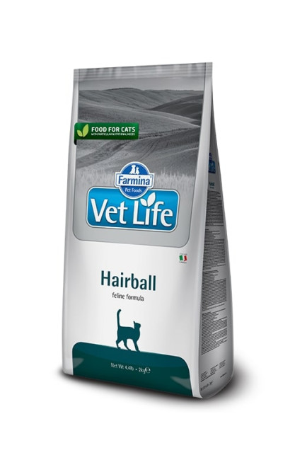 Farmina Vet Life Cat Hairball сухой корм для взрослых кошек для выведения шерстяных комочков - 400 г
