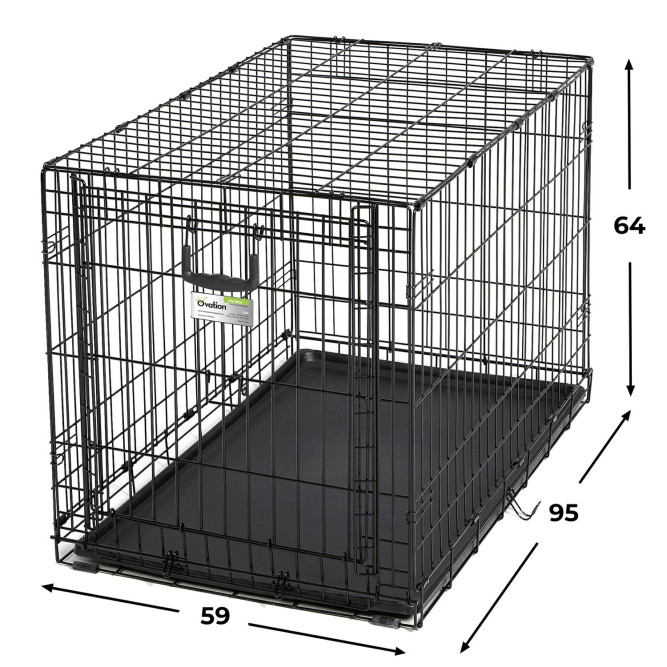 MidWest клетка Ovation 94,6х58,4х63,5h см с торцевой вертикально-откидной дверью черная