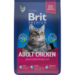 Brit Premium Cat Adult сухой корм для взрослых кошек с курицей - 8 кг