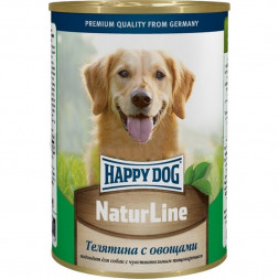 Happy Dog влажный корм для взрослых собак с телятиной и овощами - 410 г (20 шт в уп)